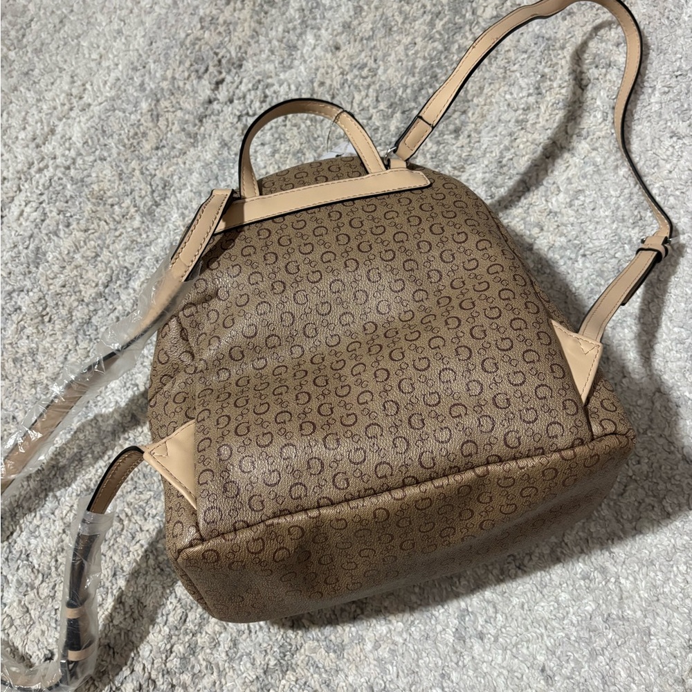 Guess Tan Monogram Backpack - Picture 4 of 4